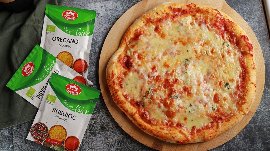 Pizza Quattro Formaggi făcută acasă – rețeta autentică de pizza cu patru brânzeturi, blat crocant și topping cremos
