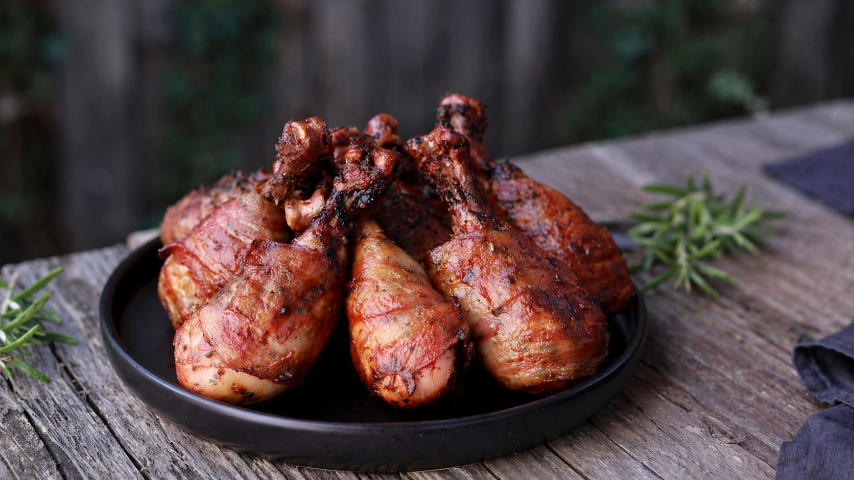 pulpe de pui invelite in bacon la gratar