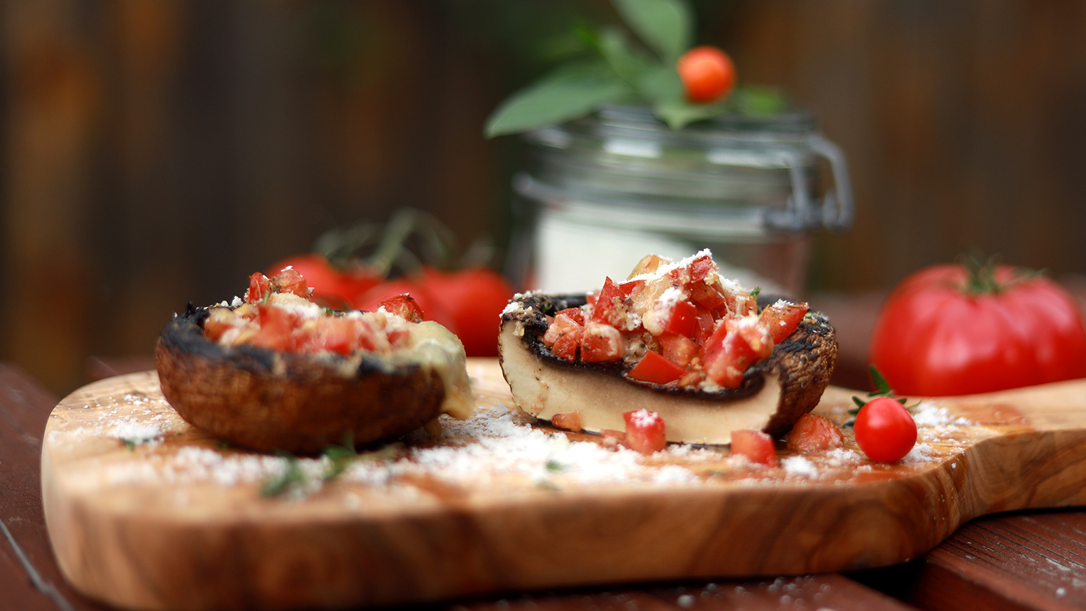 ciuperci umplute la gratar gatite afara