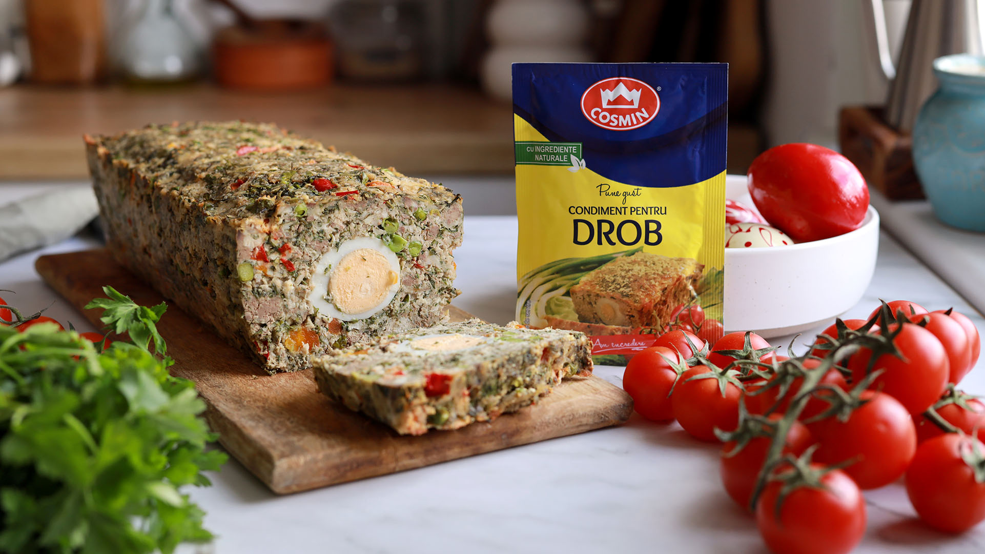 Drob de pui colorat cu legume