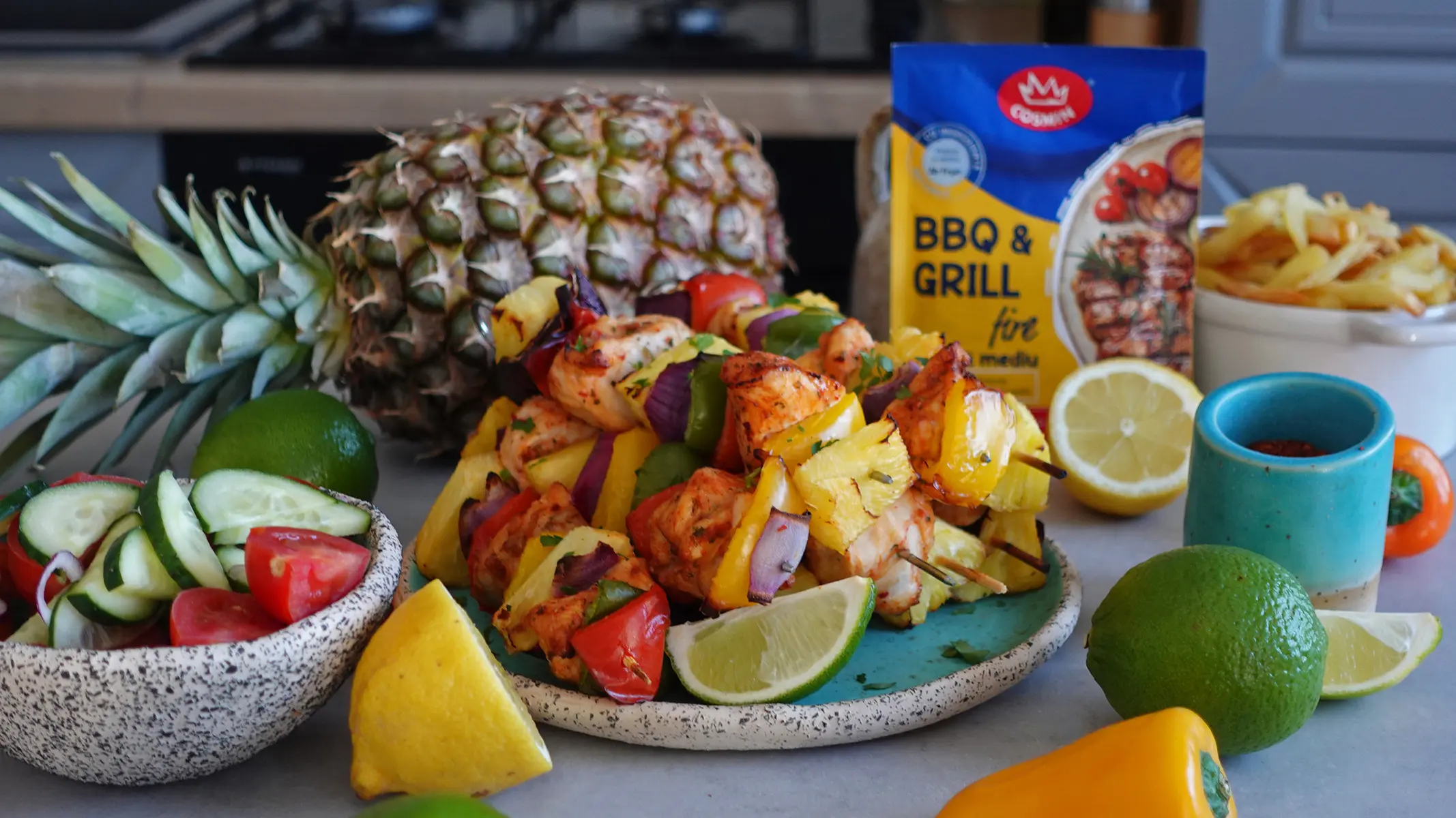 Frigărui cu Pui și Ananas la Air Fryer