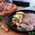 steak cu legume la gratar - antricot vita angus cu dovlecei si ciuperci -sos rapid pentru gratar